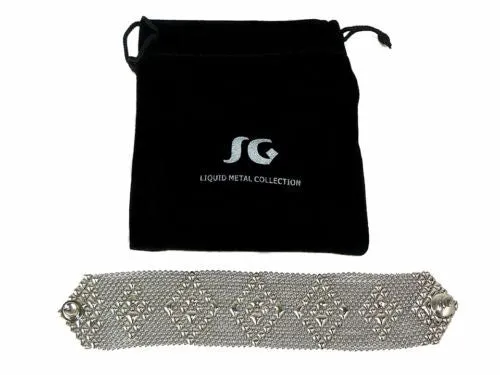 Sergio Gutierrez Liquid Metal Cuff Bracelet TB32 7.5 " SG Mesh
