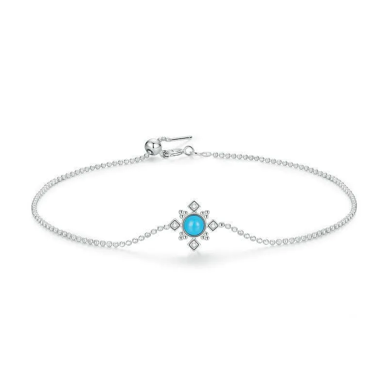 Simple Platinum Plated Round Bead Bracelet