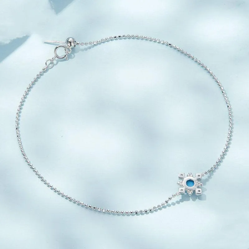 Simple Platinum Plated Round Bead Bracelet