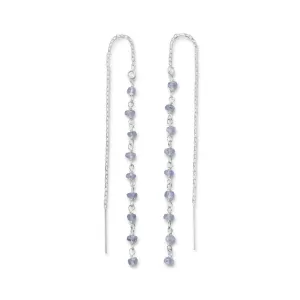Tanzanite Bead Threader Earrings
