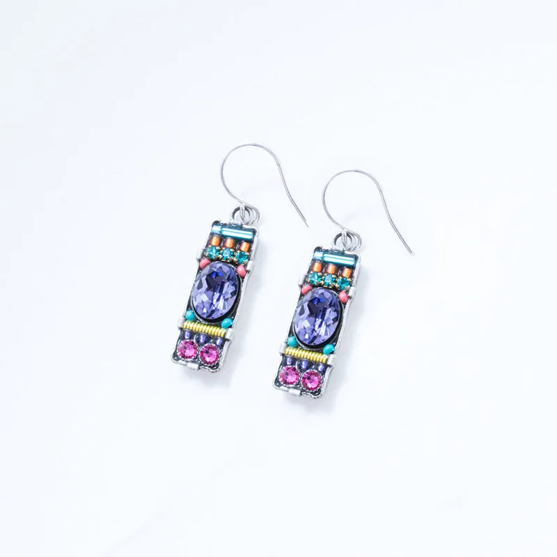 Tanzanite Crystal Bar Earring