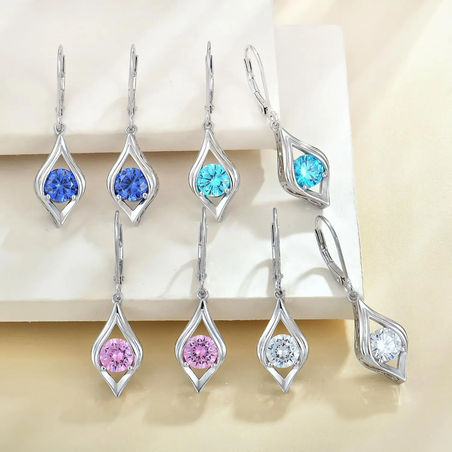 YL Eye Earrings 925 Sterling Silver Polished Dangle Drop Earring Birthstone Jewelry for Women